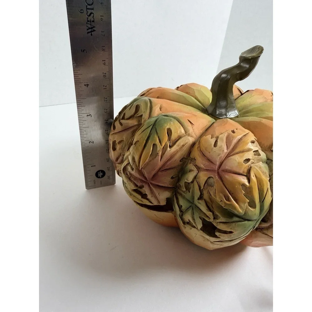 Lighted Resin Pumpkin Plug-In Tabletop Lantern Lamp Pacific Rim Fall Decor